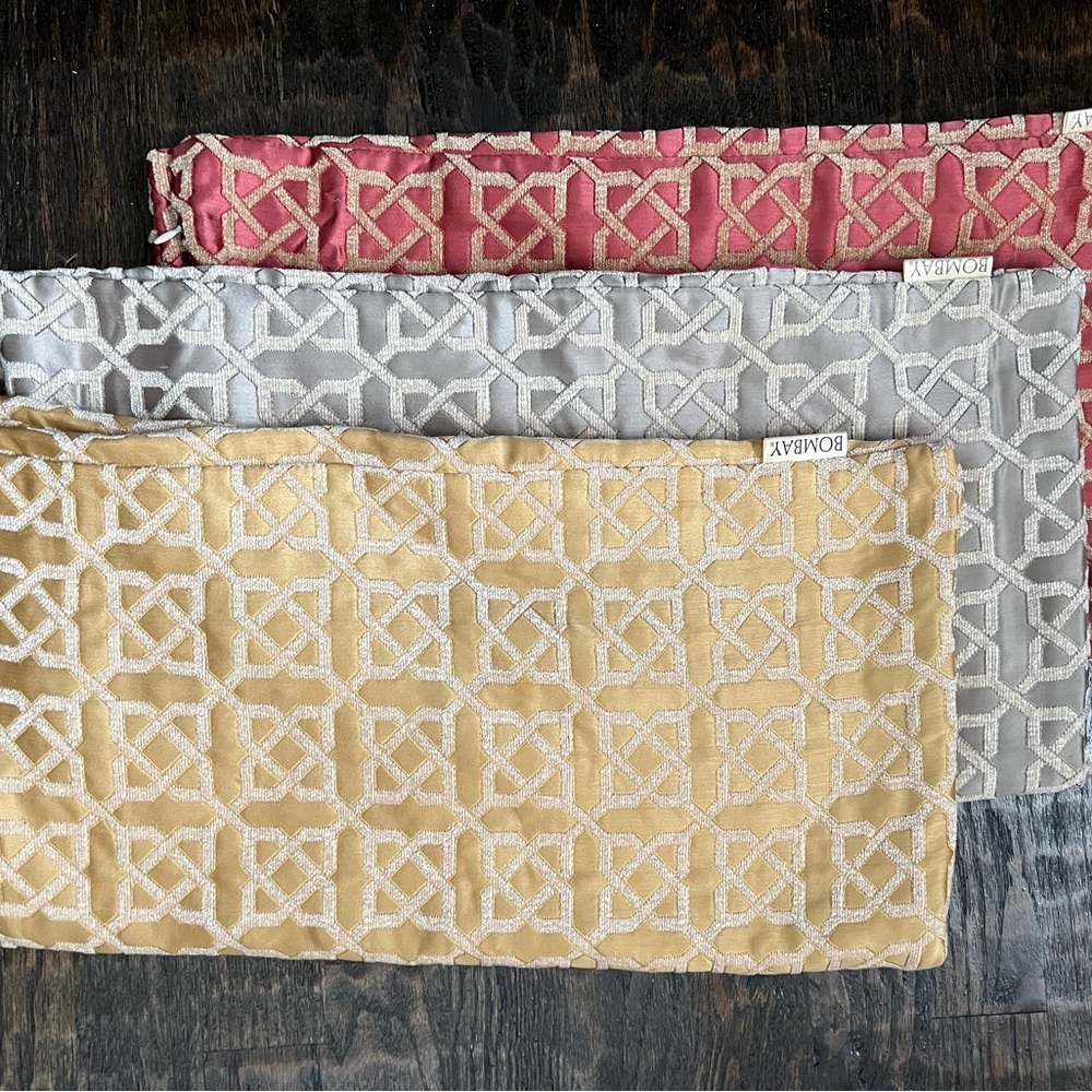 Bombay Decorative Pillow Covers in Rust, Beige and Gold
